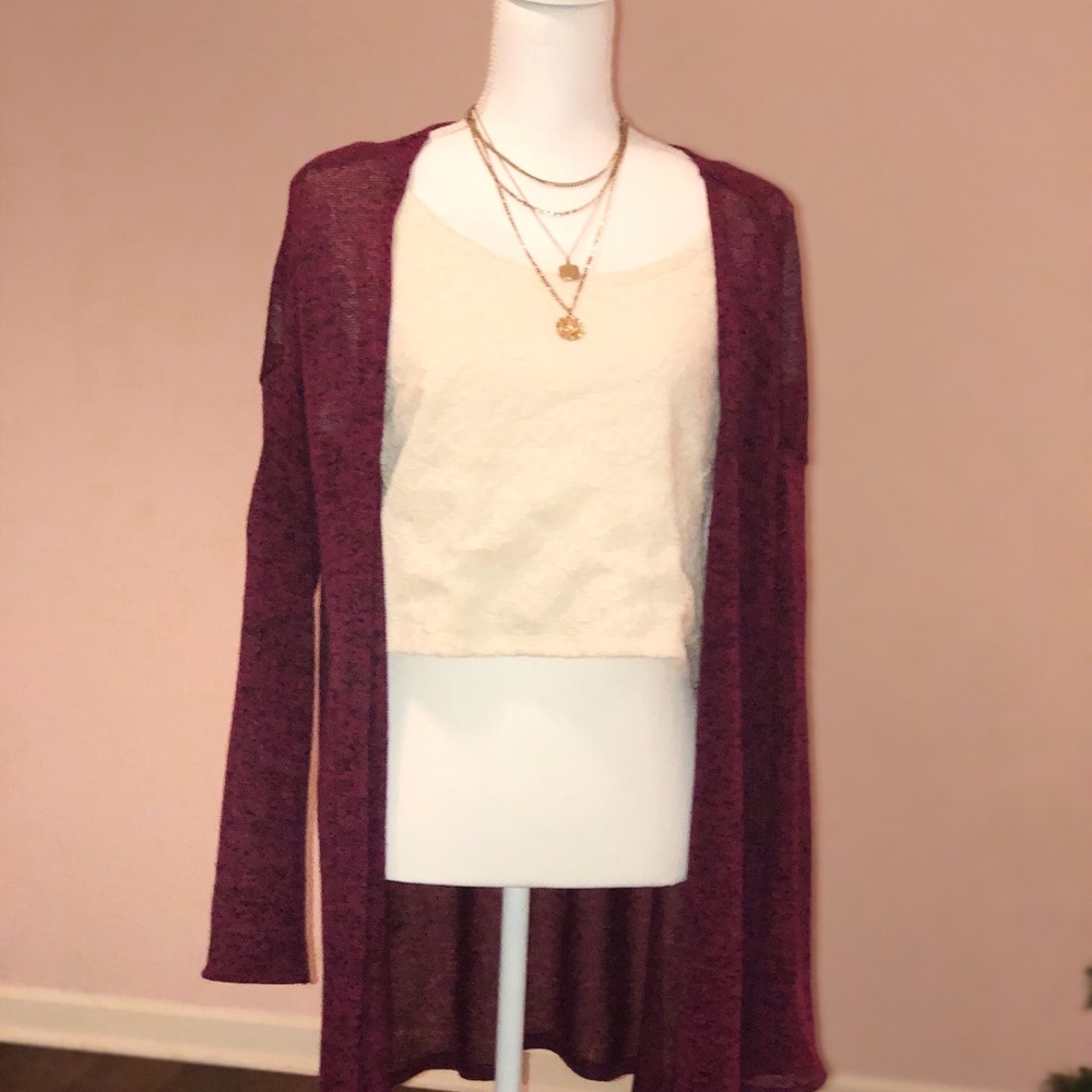 H&M Long Burgundy Cardigan